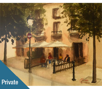 Courtyard scene in Barcelona