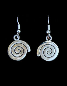 Silver spiral earrings