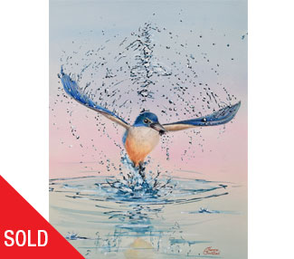 TB327 bird splashing water