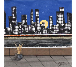 TBF2-night-city fabric art